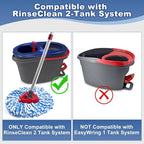 Mop Heads for O Cedar RinseClean 2 Tank Spin Mop System, 3 Microfiber Mop Head Refills and 3 Chenille Mop Pads,1 Scrub Brush, and 1 Mop Base with Mop Handle Set Combo