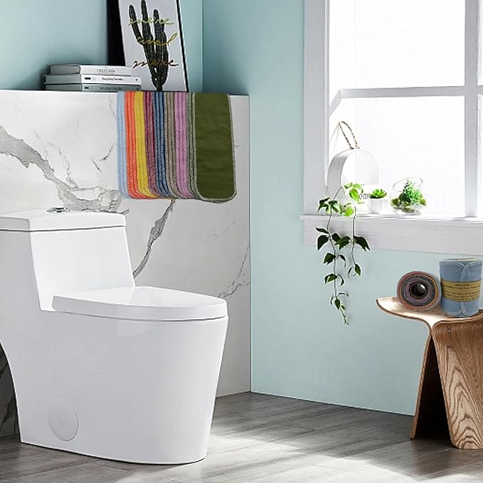 Reusable Toilet Paper Towels 24 Count Roll,Washable Absorbent Cotton Cloth Paper Bidet Towels,Zero Waste Multifunctionl Cleaning Supplies Hand Towels for Bathroom(Solid 8 Colors)