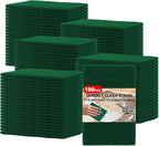 100-Pack Multipurpose Scouring Pads, Tough & Reusable Non-Scratch Cleaning Pads for Everything from Kitchen to Bathroom - Dishes, Grill, Oven, Sink, Bathtub