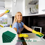 50 Pcs Scouring Pads,Heavy Duty Scour Pads,Non Scratch Scouring Pads,Dish Scrubber Scrubber Pads,Reusable Green Scrub Pads for Household Dishes Kitchen Sink Scrubbers & Metal Grills,4x6in