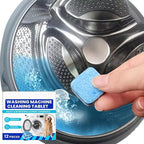 Eco-Friendly Washing Machine Cleaner, 12 Pack Washing Machine Deep Cleaner Tablets, Remove Stubborn Pet Hair, Septic Safe, Compatible with HE, Top & Front Load Washers (3PCS)