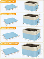 BALEINE 4 Pack Fabric Storage Bins for Shelves, Linen Storage Baskets for Organizing, Decorative Closet Bins for Clothes, Home (Skyblue, 17''x13''x10.5'')