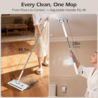 MASTERTOP Disposable Dust Mop with Mini Sweeper Mop,2-in-1 Disposable Mop with 47" Long Handle,Microfiber Mops for Floor Cleaning,No-Touch, Multi Surface Floor Cleaning