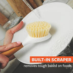 Full Circle Double Dish Brush Set – Durable Scrub Brushes for Dishes, Pots, Pans, and Cast Iron, Includes Be Good & Tenacious C, Sustainable 2-Pack