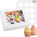 Hoewina 6PCS Cupcake Boxes - Hold 12 Count Cupcake Containers with Window, Food Grade Cupcake Holder Easy Transport and Presentation - Ideal for Cupcakes, Desserts, and More