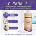 CLEARALIF All In One Laundry Kit. 80 Unscented Laundry Sheets, 7 oz Lavender Scent Booster, 80 Color Absorber Sheets