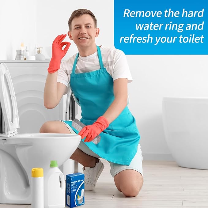 4TH Pumice Stone for Toilet Bowl Cleaning,Pumice Stick Powerfully Away Limescale Stain,Hard Water Ring, Calcium Buildup,Iron&Rust. Remover for Tile/Bath-tub/Sink/Grill - 6 Pack