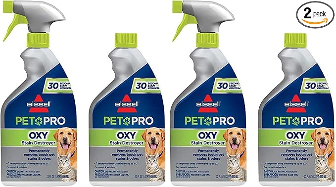 Bissell PET PRO OXY Stain Destroyer for Carpet and Upholstery, 22 oz, 17739, 2 Count (Pack of 2)