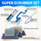 Window Track Cleaner Tool Set, 13 Pcs Magic Window Sill Cleaning Tools Kit with Groove Cleaning Brush for Door Tracks, Tile Lines, Shutter, Car Vents