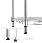 IZEUK 3 Tier Metal Wire Shelving Rack Storage Shelves for Kitchen, Bedroom, Living Room or Laundry Room, Chrome, 17.7" W x 11.8" D x 28.8" H