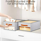 Homsorout Drawer Organizers and Storage - 8 Pack Foldable Pants Organizer with Clear Window & Handles, Fabric Closet Organizer for Clothes, Jeans, Sweaters, Towels, T-shirt, Scarf (Ant Light Gray)