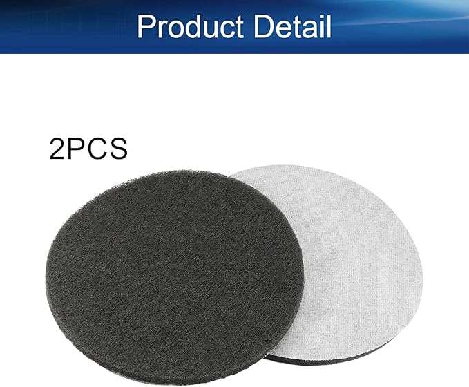 Auniwaig 2Pcs 7 Inch 1000-Grit Drill Power Brush Tile Scrubber Scouring Pads Disc Hook and Loop Cleaning for Bathroom & Kitchen Cleaning Gray