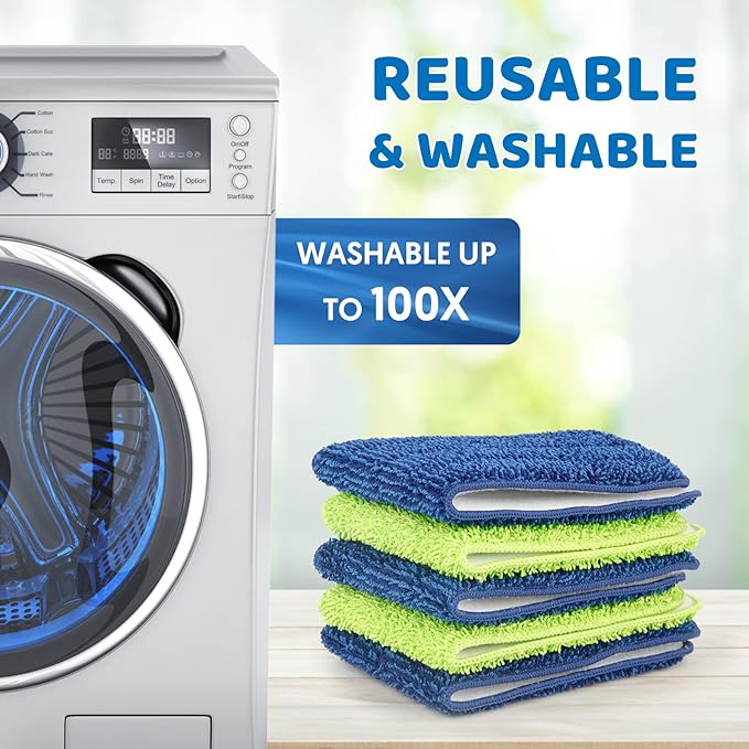 Spray Wet Mops for Hardwood Floor Cleaning: MEXERRIS Flat Mop with 5 Washable Pads for Swiffer Powermop - Floor Mop Dust Dry Mops with 2 Bottles for Laminate Vinyl Tiles Wood