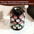 CEHNCEH K Cup Holder: Coffee Pod Carousel Organizer, Compatible with 40 Keurig K-Cup Pods, Spins 360-Degrees - Lazy Susan Platform, Home or Office Kitchen Counter Organize (New Model Black)