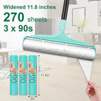 KeFanta Large Lint Rollers for Pet Hair Extra Sticky, 11.8" Wide Giant Lint Roller with 53" Long Handle, Big Pet Hair Sticky Remover for Floor Carpets Couch Clothes (270 Sheets)