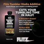 Flitz Tumbler Media Additive - 7.6oz Bottle of USA-Made Brass Cleaner Reloading Liquid for Ammo, Copper, & All Metals - Ammonia-Free Tumbling Polish to Remove Oxidation, Powder Residue (6 Pack)