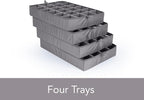 Covermates Keepsakes - Adjustable Zip-Top Storage Box - Configurable FlexGrid Compartments - Heavy Duty Polyester- Reinforced Handles - Stackable Design - Indoor Storage, Brown Heather