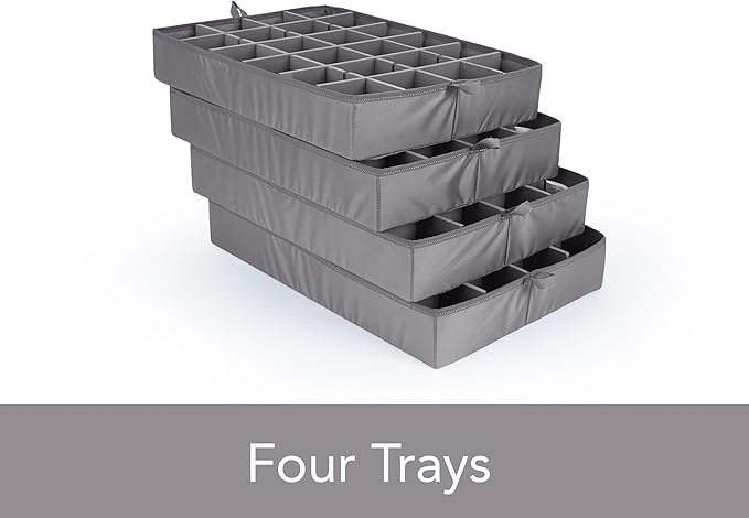 Covermates Keepsakes - Adjustable Zip-Top Storage Box - Configurable FlexGrid Compartments - Heavy Duty Polyester- Reinforced Handles - Stackable Design - Indoor Storage, Brown Heather