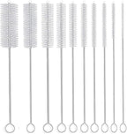 Long Straw Brush, Nylon Pipe Tube Cleaner 8-ihch 10 Different Diameters Set of 10