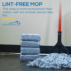 KLEEN HANDLER HEAVY DUTY Commercial Mop Head Replacement, Wet Industrial Blue Cotton Looped End String Cleaning Mop Head Refill (Pack of 6)
