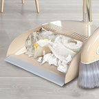 Long Handled Broom and Dustpan Set, 88cm Indoor Broom with Dustpan Combo Set, Durable & Versatile, Long Handle with Upright Stand for Home, Office, School Accessory for Kitchen, Dorms, Bathroom