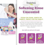 Truly Free Natural Fabric Softener | Non-Toxic for Babies & Kids Sensitive Skin | Plant-Based Laundry Softening Conditioner | Safe, Gentle & Chemical-Free | Unscented | 4 Pack Refill