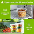 NEEBAKE 60 Set Deli-Containers-with-Lids: [8oz 16oz 32oz] Combo Plastic-Food-Storage-Containers-with-Lids, To-Go-Containers, Meal-Prep-Containers