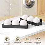 2PCS Dryer Ball Holder Wall Mounted, Dryer Balls Container Shelves for Laundry Room, Metal Self Adhesive Dryer Balls Dispenser for Laundry Accessories Organization and Storage, Black