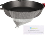 Cast Iron Cleaner and Chainmail Skillet Scrubber - 4''x4'' Upgraded 3.8mm Small Ring, 316L Stainless Steel Fine Rings - Durable Scraper for Skillets, Pans, Griddles & Containers