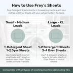 FREY Naturally Scented Dryer Sheets - Fabric Softener for Soft, Fresh & Clean Clothes (1-pack, Cedar Grove)