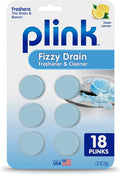 Plink Fizzy Drain Cleaner and Freshener, Prevents Drain Clogs and Buildup, Removes Odors from Bathroom and Kitchen Sinks, Septic-Friendly, Made in the USA, Lemon Scent, 18 Tablets