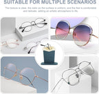 SEWACC Linen Fabric Glasses Holder Stand 2pcs, Plush-Lined Eyewear Organizer Base for Sunglasses and Reading Glasses, Convenient Desktop Storage for Nightstand and Office Use