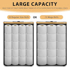Odonata Large Toilet Paper Storage Basket with Lid, Slim Toilet Paper Organizer, Hold up to 20 Regular Rolls or 15 Mega Rolls. (Black, 49L)
