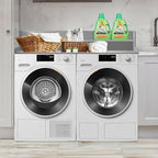 Royxen Laundry Countertop with 2-Tier Shelf Universal Fit, Washer and Dryer Countertop with Storage Space, Shelf Height 11.5 Inches, Solid Wood Core, Grey