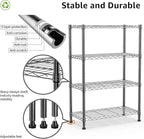 M MZG 1000 lbs Storage Shelving Steel Heavy Duty 4-Tier Utility Shelving Unit Steel Organizer Wire Rack for Home,Kitchen,Office (13.7" D x 29.5" W x 47.2" H)