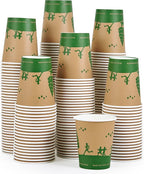 ECOLipak 300 Count Compostable Paper Cups, 8 oz Biodegradable Disposable Paper Coffee Cups with PLA Lined, Eco friendly Hot Drinking Cups for Party, Picnic,Travel,and Events