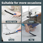 Toilet Brush, 2 Pcs Bathroom Cleaning Brush, Toilet Scrubber, Deep Toilet Bowl Brush with Hanging Hole, Multifunctional Gap Cleaning Brush, Bristles for Kitchen Sinks, Tub,Shower (2, Navy Blue)