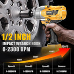 Impact Wrench Compatible with DeWalt 20V Battery: 1/2 Inch Hog Ring Impact Driver - 1000N.m(750ft-lbs) Cordless Impact Gun - Brushless Motor with LED Light And Blet Clip - Tool Only