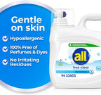 all Liquid Laundry Detergent Free Clear, 118 Ounce, 94 Loads