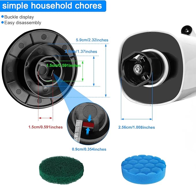 Electric Spin Scrubber Replacement Brush Heads Set, 10 Piece Replacement Brush Cleaning Kit for Cordless Power Scrubber, for Household Cleaning Brushes Kitchen Bathroom Floor Tile Car