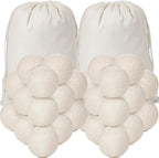 Roowest 60 Pcs Wool Dryer Balls Set Reusable Laundry Wool Balls with Muslin Bags Fabric Softener Anti Wrinkle Anti Static Saving Energy and Time