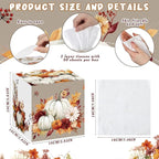 12 Pack Thanksgiving Pumpkin Facial Tissues Cube Face Boxes 600 Sheets 3 Ply Small Fall Square Tissues Bulk for Thanksgiving Day Autumn Harvest Car Bedroom Party Supplies
