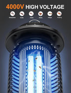 CLEVAST Bug Zapper Outdoor - Electric Mosquito Killer with UV Light, Waterproof Fly Trap for Patio, Yard, Garden, Indoor Use, Black Insect Zapper Lamp - Vintage