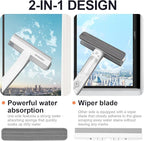 Squeegee Window Cleaner 2 in 1 Window Cleaning Tool Kit with Sewage Recycling Function, Window Washing Equipment for Indoor/Outdoor Window and Car Glass