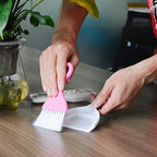 Saim Mini Dustpan and Brush Set, Kids Hand Broom and Dust Pan for Cleaning Table Countertop Keyboard Pets Hair and Small Messes Colour Random, Set of 4