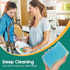 Scrub Sponge, 8 Pack Dual-Sided Temperature-Responsive Scrubber - Non-Scratch - Multipurpose Dish Sponges for Kitchens, Bathrooms, and Outdoor Use - S Shape