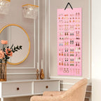 Lolalet Hanging Earring Holder Organizer with 20 Hooks for Women, Earring Organizer Wall Earrings Hanger Pierced Earring Storage, Felt Stud Earring Display, 608 Holes for Earrings - Pink, 1 Pack