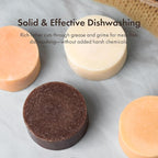 Handmade Natural Solid Dish Soap Bar, 4PCS in Korean Traditional Design GIft Box, Solid dish washing bar, Paprika, Oatmeal, Coffee, Pumpkin, Natural ingedients, Vegan Dishwashing Block