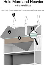 TAHAVICE 1 Pack Over The Door Storage Organizer with 5 Pockets 10 Mesh Side Pockets, 44 lbs Weight Capacity Door Hanging Organizers and Storage for Bedroom,Bathroom,Nursery,Pantry,Dorm(Light Gray)
