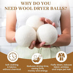 Wool Dryer Balls Handmade 3 Pack XL, Laundry Dryer Lint Balls, Reusable New Zealand Wool Natural Fabric Softener Essentials, Replace Dryer Sheets, Wrinkles Free, Shorten Drying Time